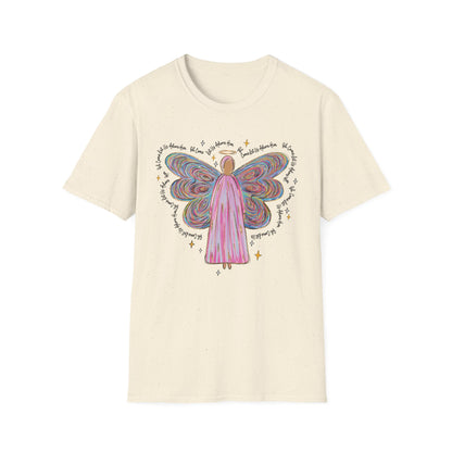 ADULT Unisex Softstyle T-Shirt with "Adore Him" Angel Design