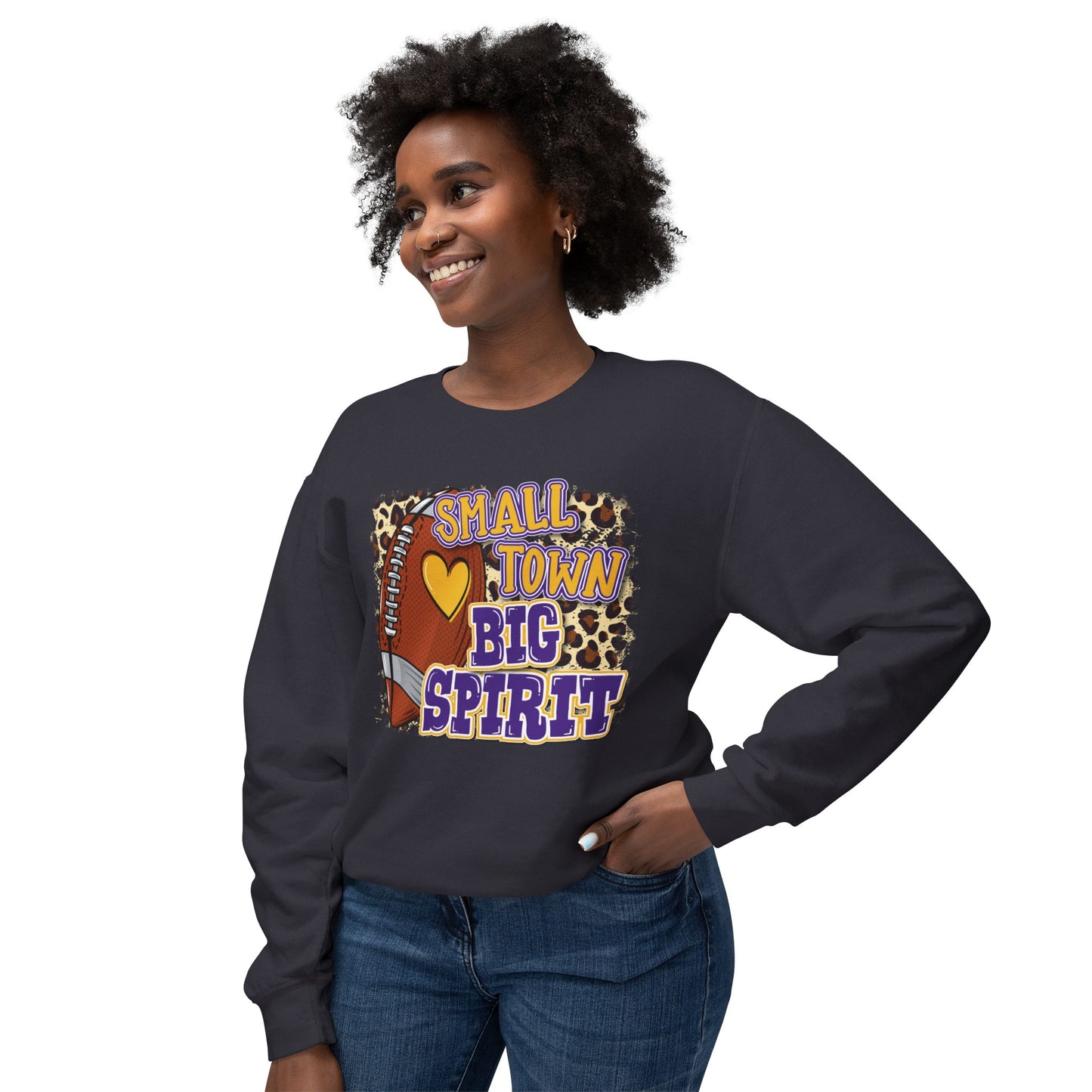 Small Town Big Spirit - Unisex Lightweight Crewneck Sweatshirt