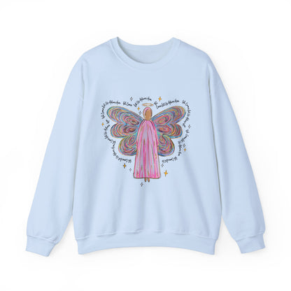 Unisex Heavy Blend™ Crewneck Sweatshirt with "Adore Him" Angel design