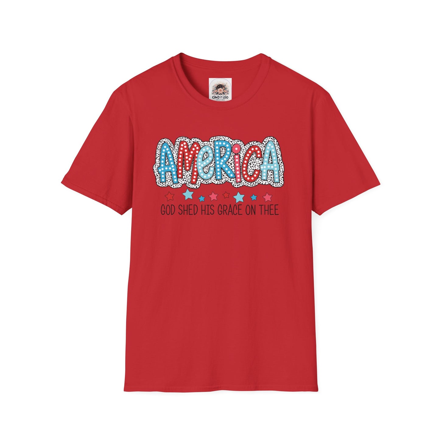 America God Shed His Grace on Thee - Unisex Softstyle T-Shirt