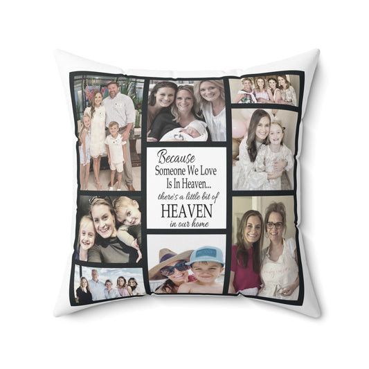 Custom Memorial Collage Photo Pillow | Spun Polyester Square Pillow