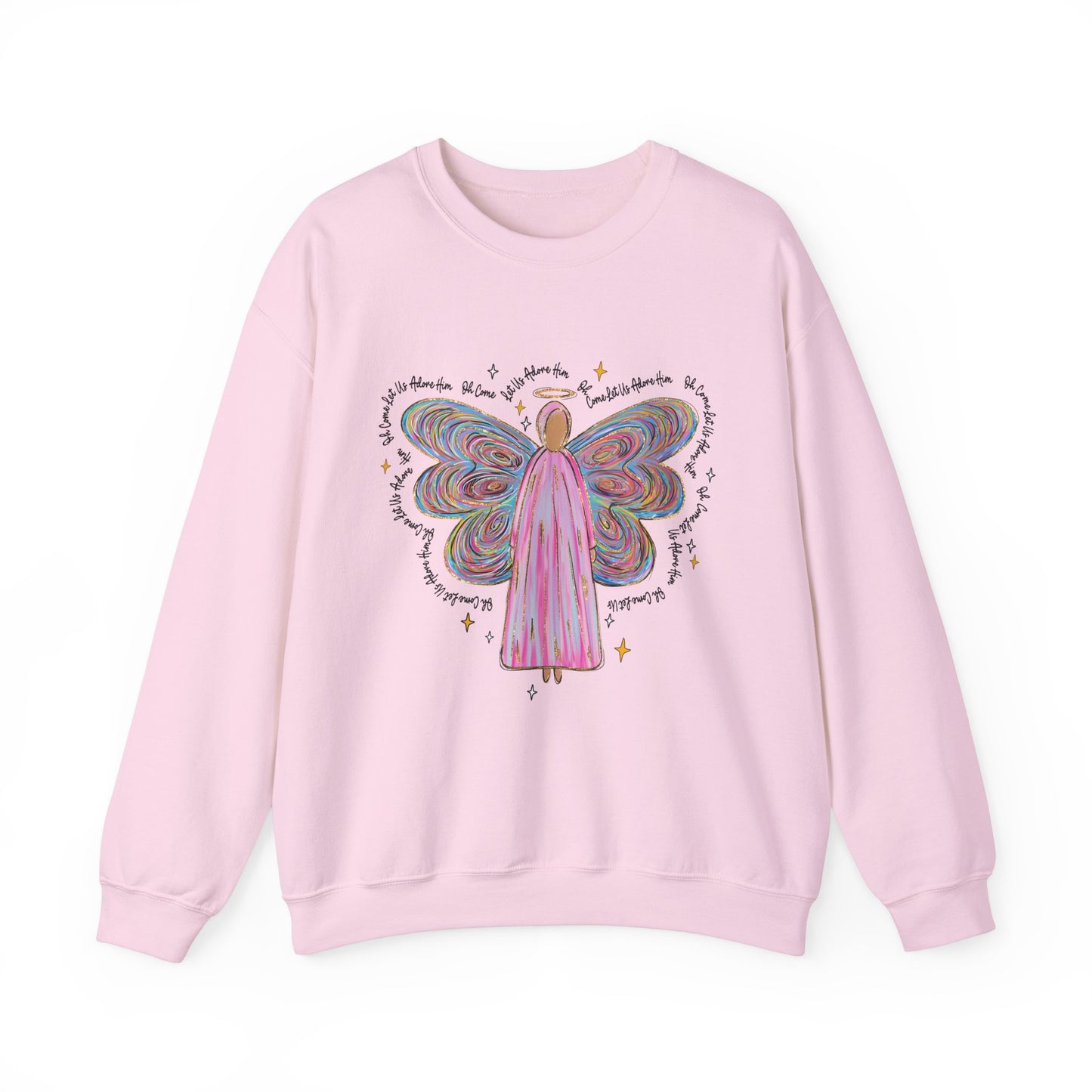 Unisex Heavy Blend™ Crewneck Sweatshirt with "Adore Him" Angel design