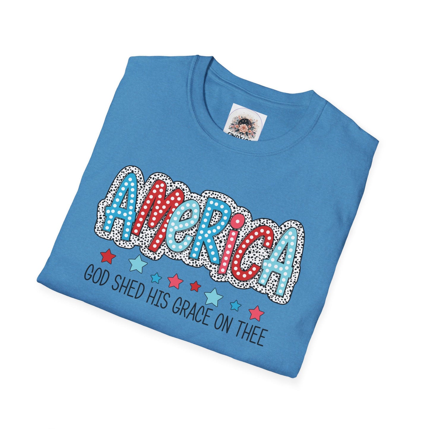 America God Shed His Grace on Thee - Unisex Softstyle T-Shirt