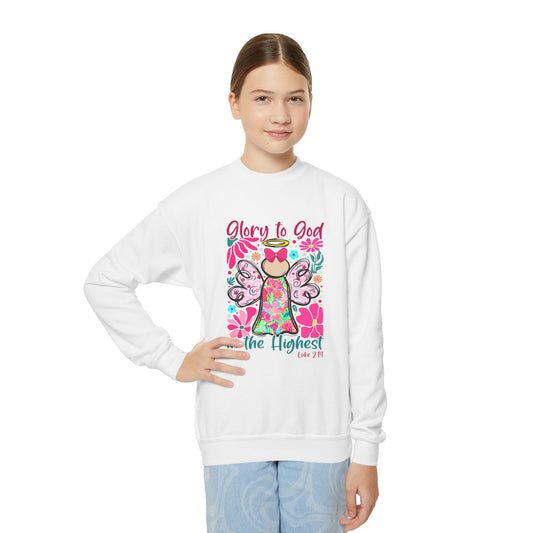 YOUTH  Crewneck Sweatshirt with "Glory to God" design