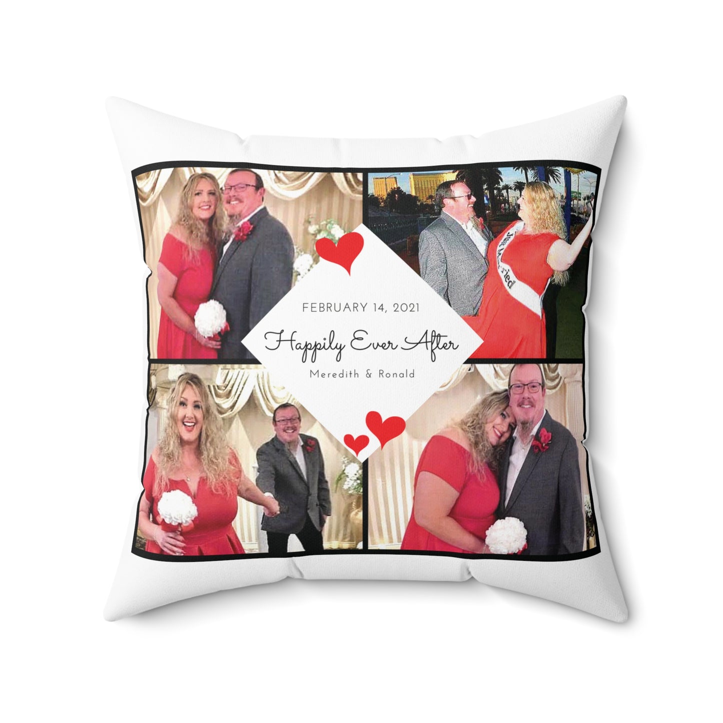 Custom Wedding Collage Photo Pillow | Spun Polyester Square Pillow