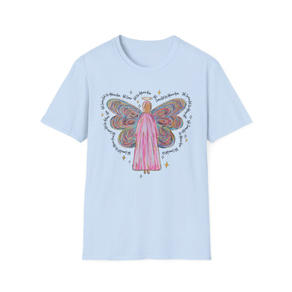 ADULT Unisex Softstyle T-Shirt with "Adore Him" Angel Design