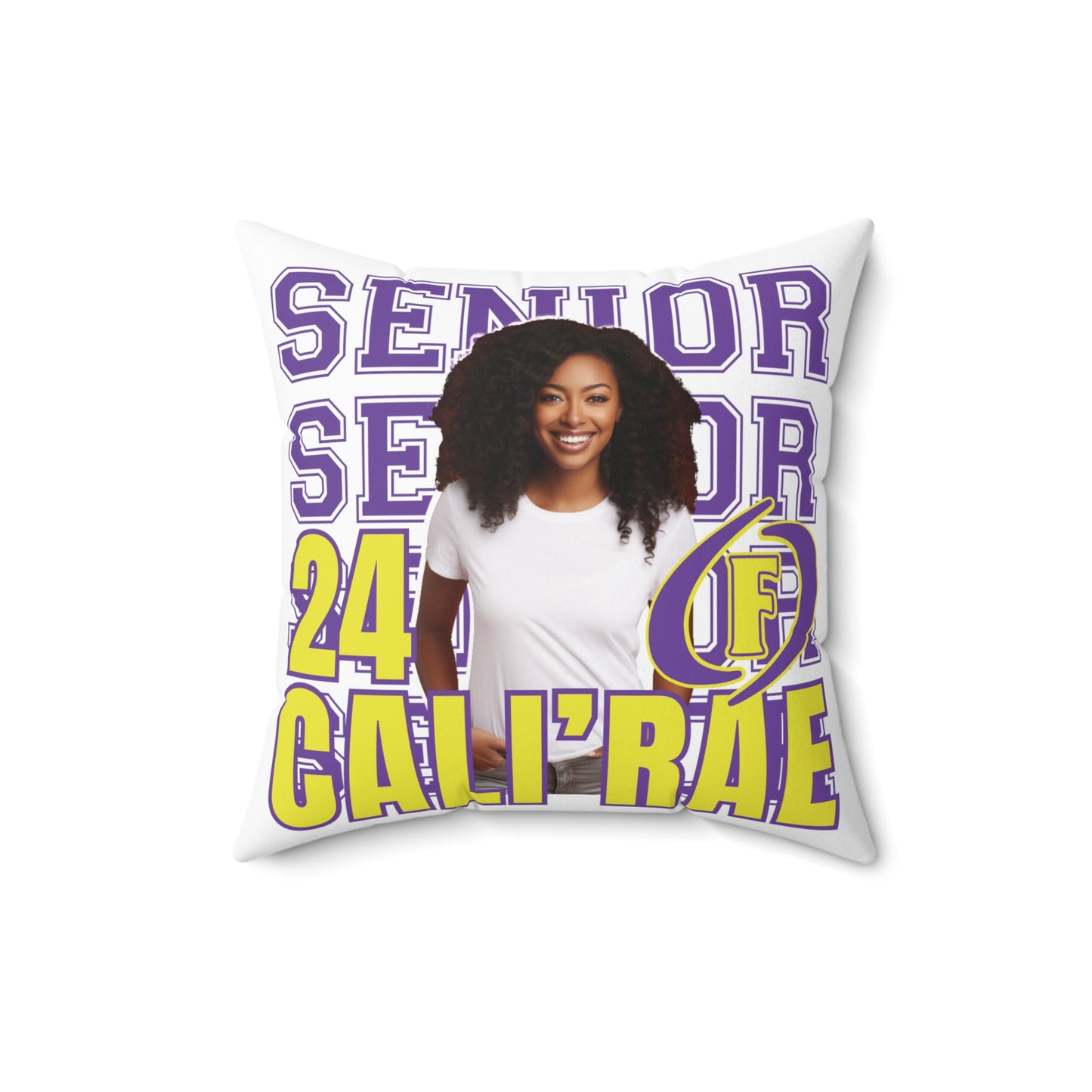 Purple/Gold FHS Hurricane Custom Senior Pillow | Spun Polyester Square Pillow