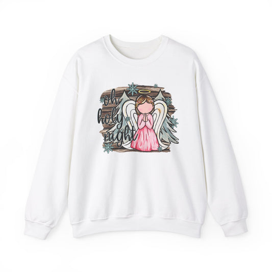 Unisex Heavy Blend™ Crewneck Sweatshirt with "Holy Night" Angel Design