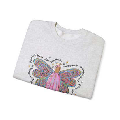 Unisex Heavy Blend™ Crewneck Sweatshirt with "Adore Him" Angel design