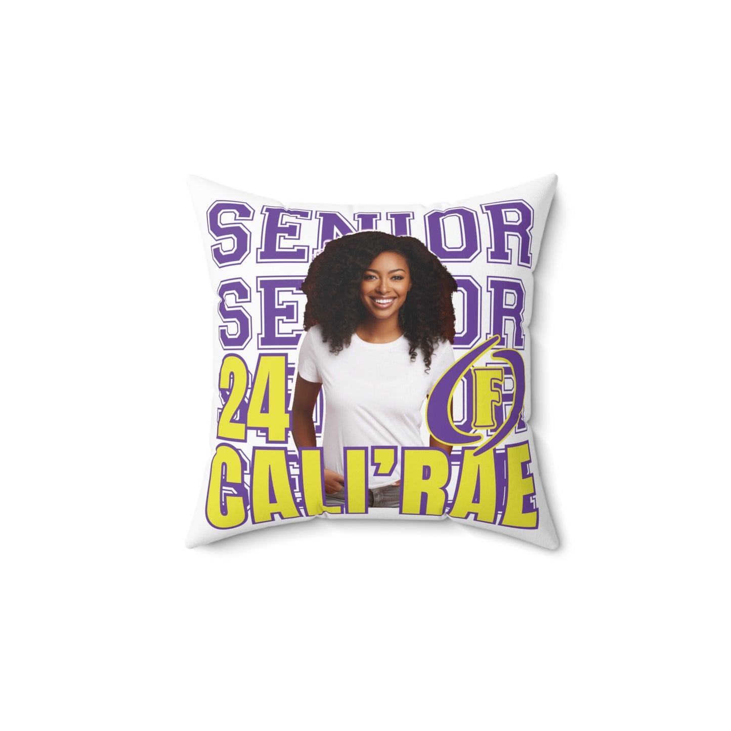 Purple/Gold FHS Hurricane Custom Senior Pillow | Spun Polyester Square Pillow