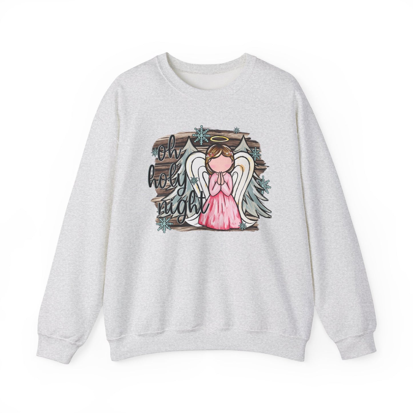 Unisex Heavy Blend™ Crewneck Sweatshirt with "Holy Night" Angel Design