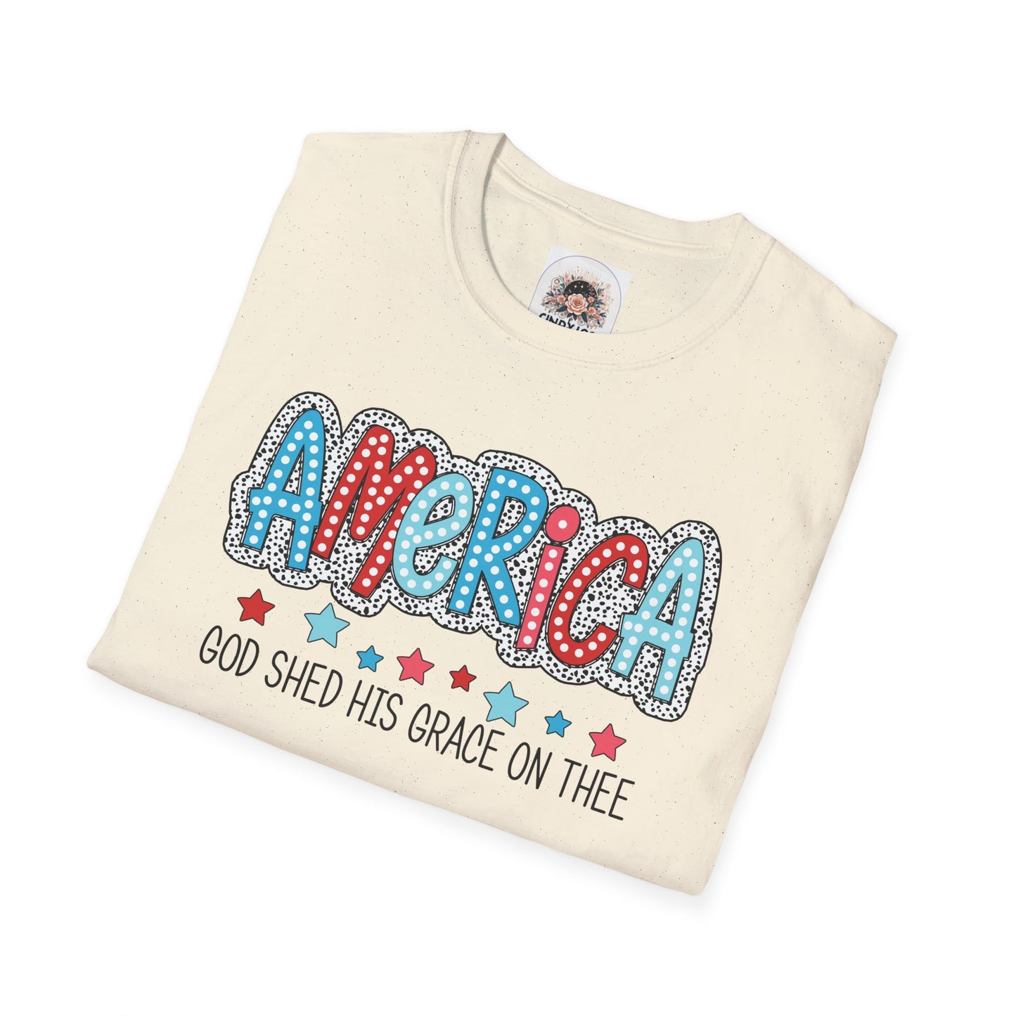 America God Shed His Grace on Thee - Unisex Softstyle T-Shirt