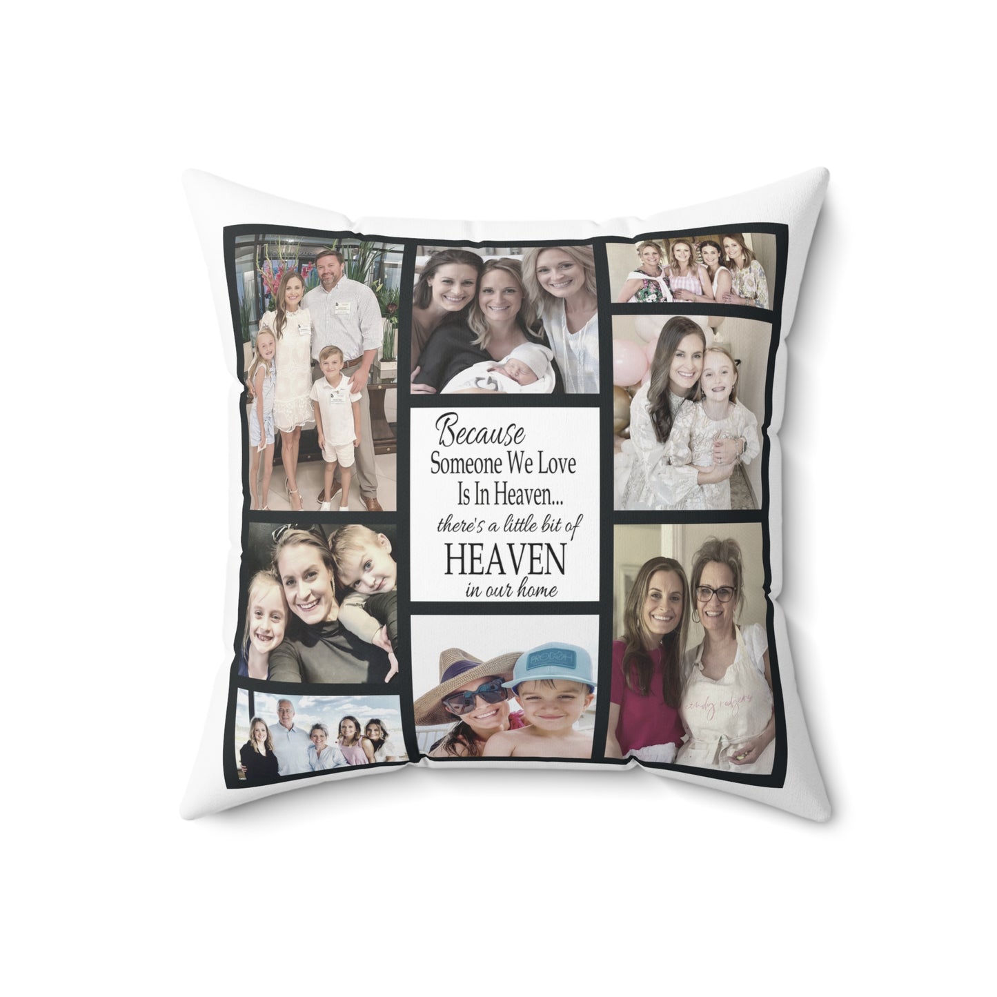 Custom Memorial Collage Photo Pillow | Spun Polyester Square Pillow