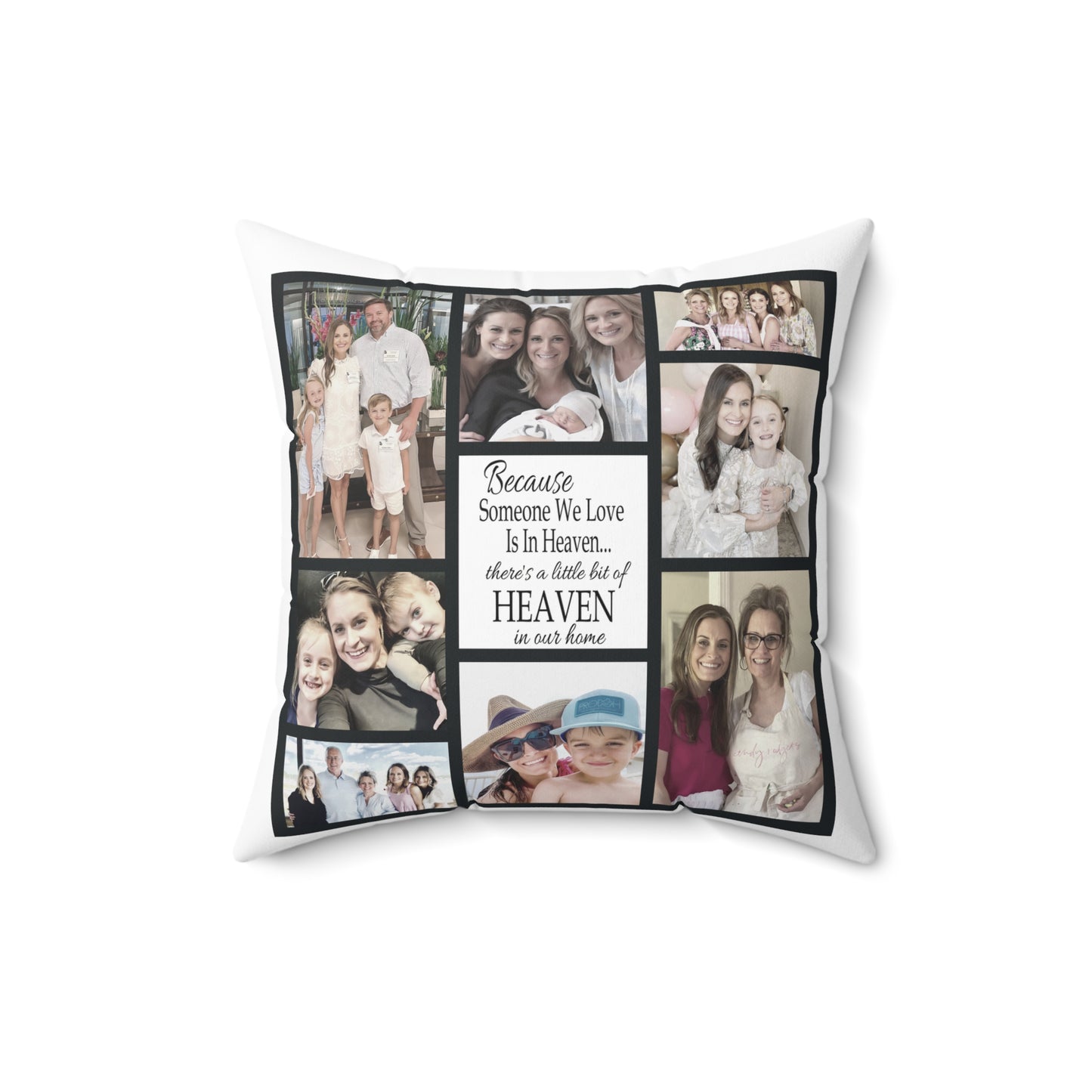 Custom Memorial Collage Photo Pillow | Spun Polyester Square Pillow