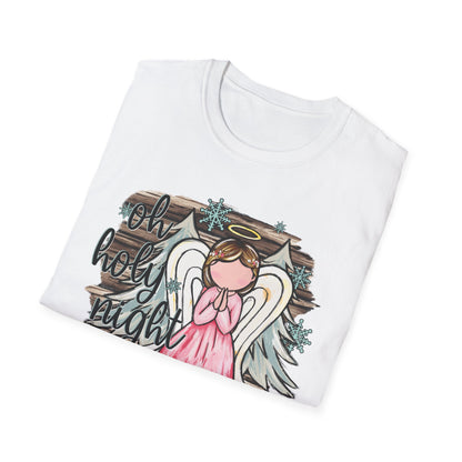 Unisex Softstyle T-Shirt with "Oh Holy Night" Angel Design