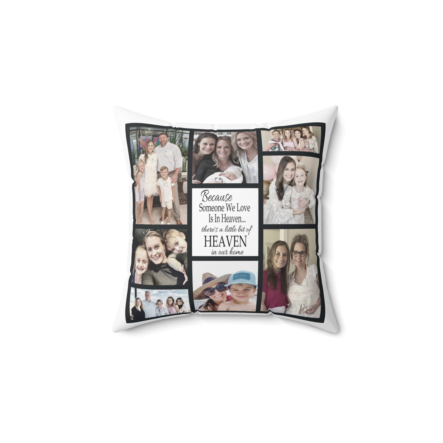 Custom Memorial Collage Photo Pillow | Spun Polyester Square Pillow