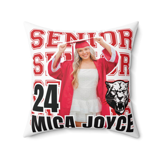 Red/Black Panthers Custom Senior Pillow | Spun Polyester Square Pillow