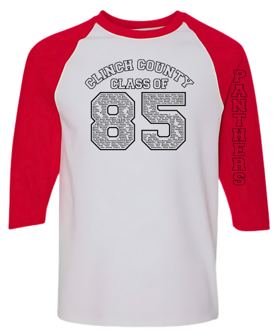 Class of 85 Raglan T-Shirt | Hand-Made/Local Delivery