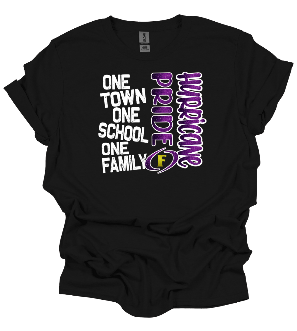 One Town, One School, One Family Hurricane Pride T-Shirt | Hand-Made/Local Delivery