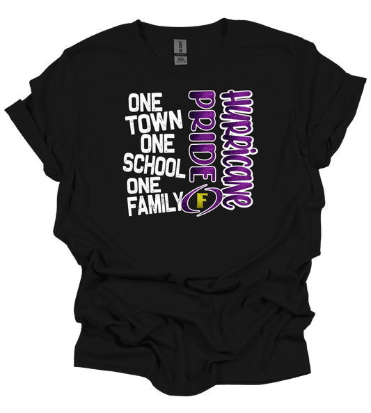 One Town, One School, One Family Hurricane Pride T-Shirt | Hand-Made/Local Delivery